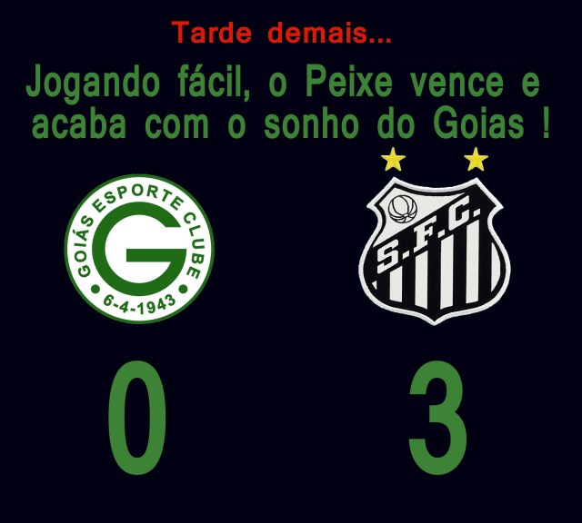 O Santos se despede do Brasileirão 2013, vencendo o Goiás no Serra Dorada !