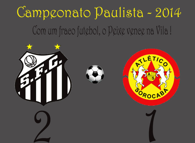 Mesmo com um fraco futebol, o Peixe bate o Atlético Sorocaba na Vila Belmiro !