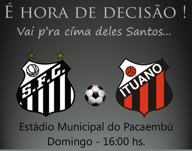 Buscando a virada, o Peixe entra a campo neste domingo, para ser Campeão Paulista de 2014 !